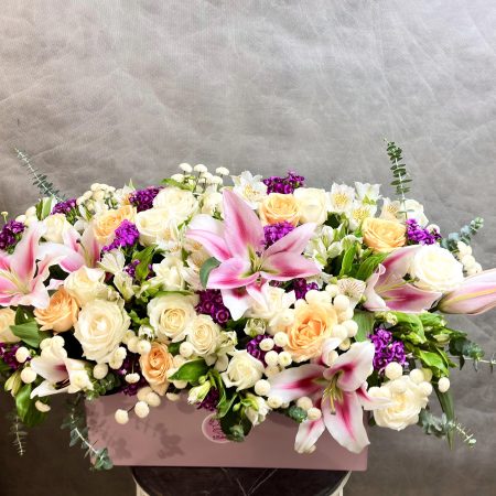 باکس گل رز هلویی